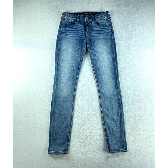 Express Legging Womens Jeans Blue Tag Size 0 (28x31) Mid Rise Stretch Denim - Picture 1 of 12